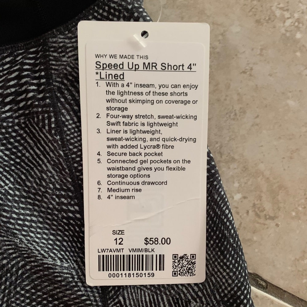 Speed Up Short Size 12.  4”inseam